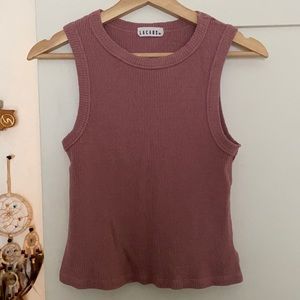 La Causa ribbed tank in dusty rose, size L